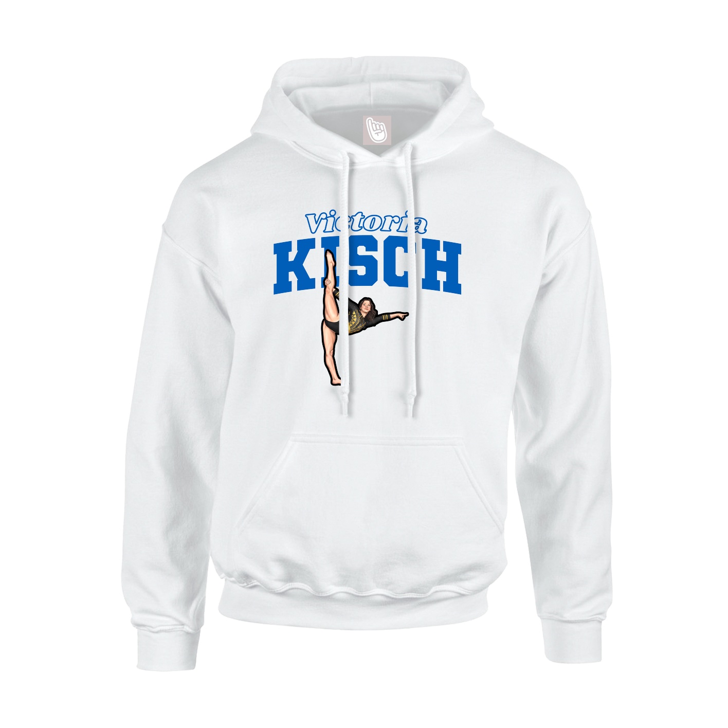 Youth Hoodie — Name Arch in White