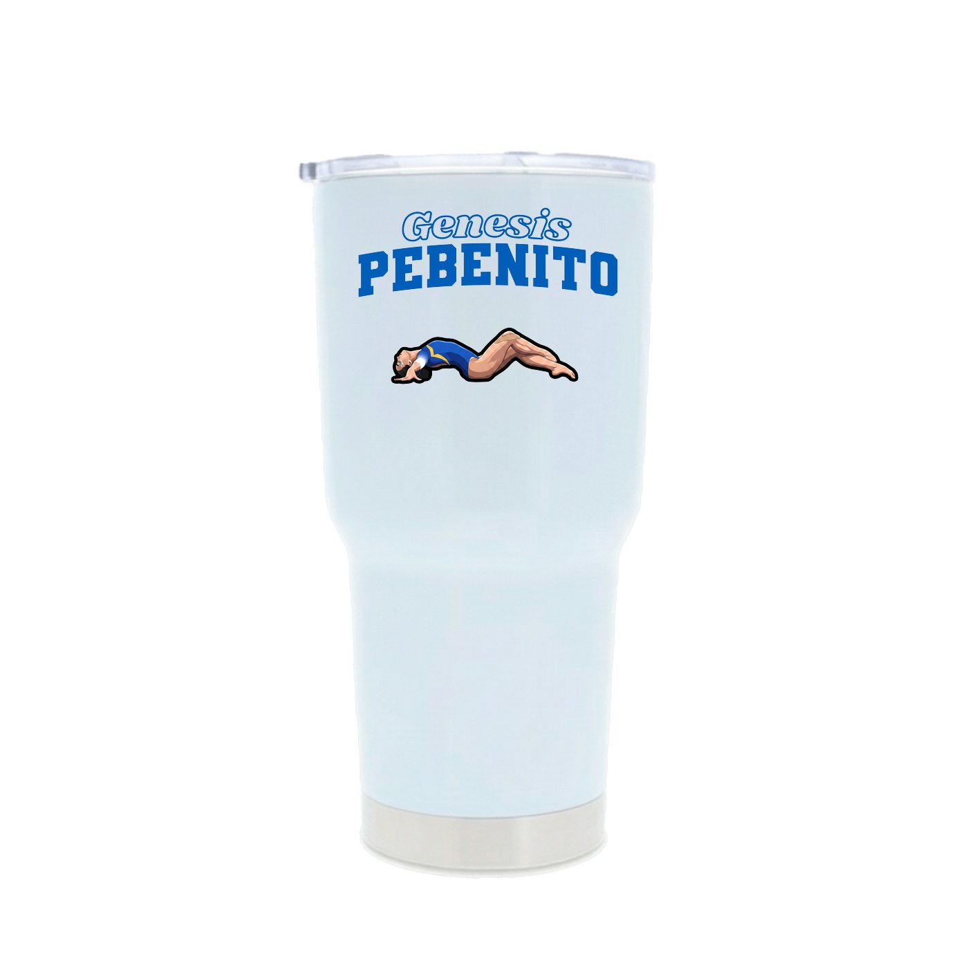 30oz Stainless Steel Tumbler — Name Arch in White