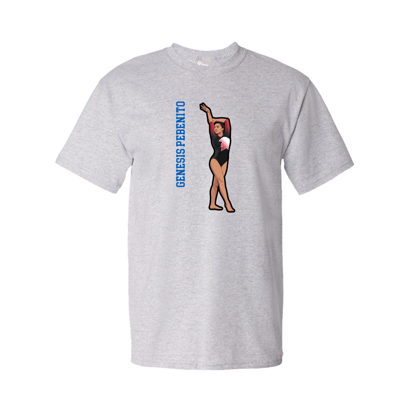 Youth Tee — Name Vertical in Grey