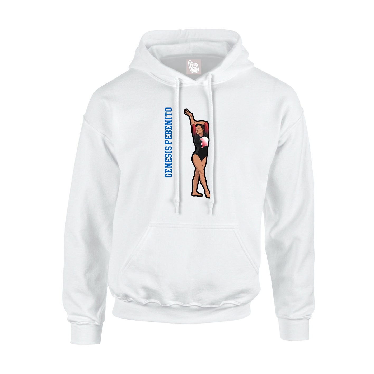 Youth Hoodie — Name Vertical in White