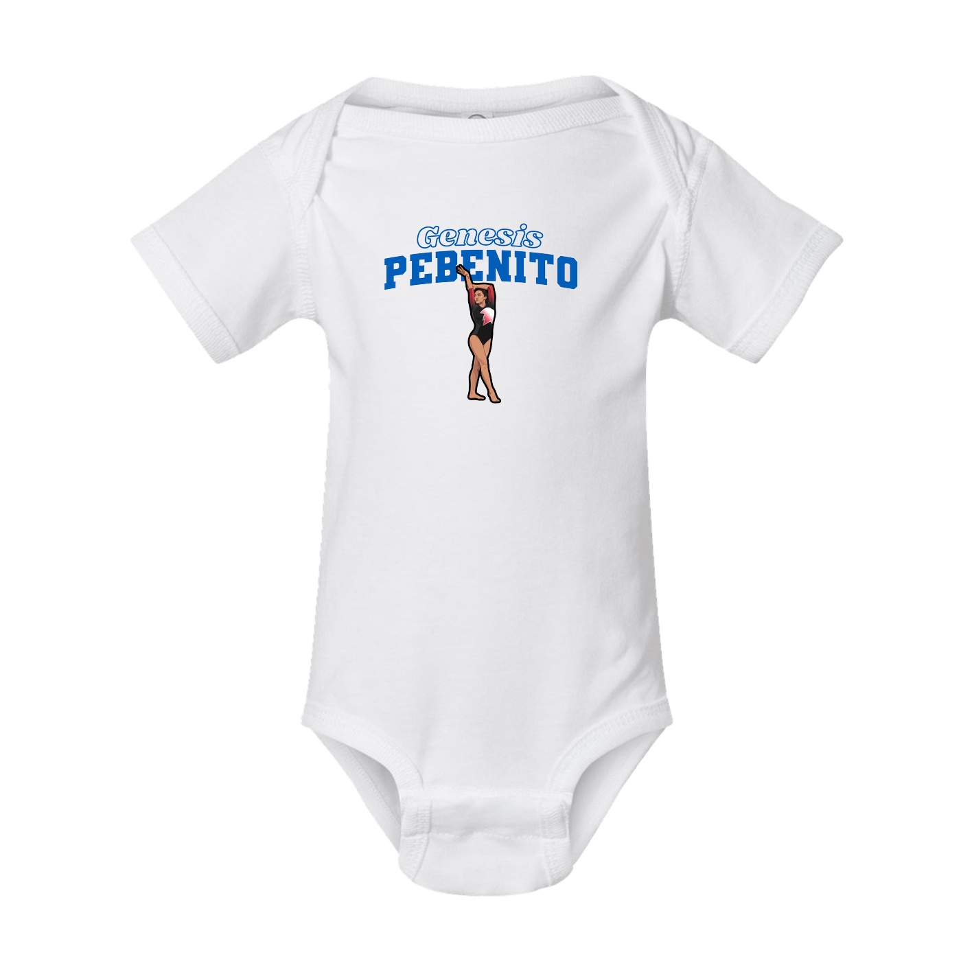 Baby Onesie — Name Arch in White
