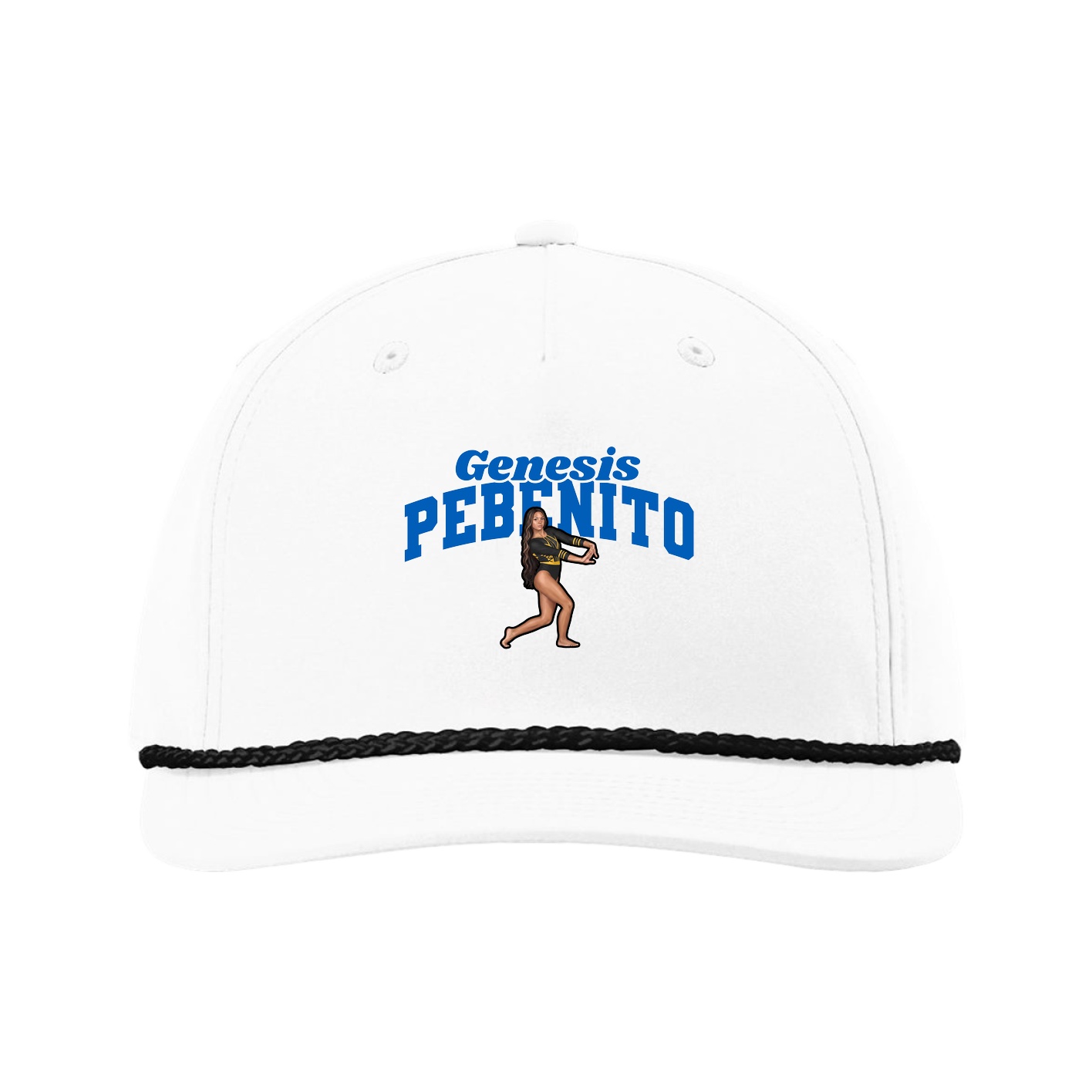Five-Panel Classic Rope Cap — Signature Arch in White