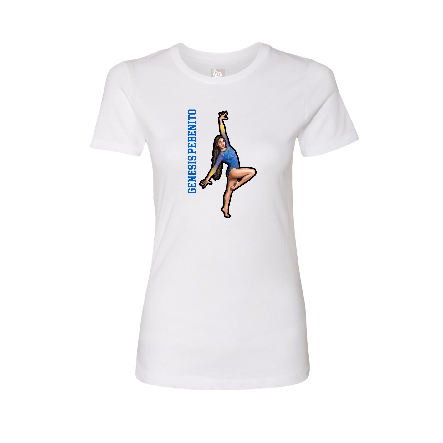 Womens Tee — Name Vertical in White