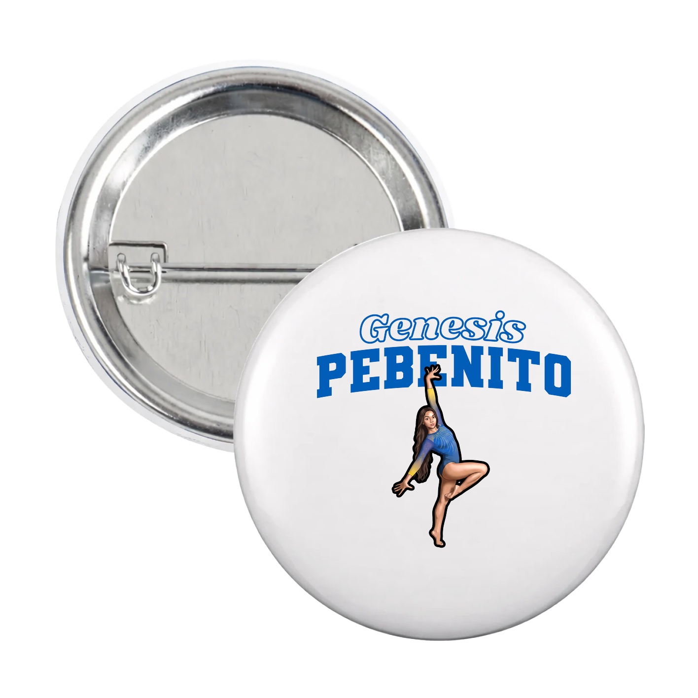 Game Day Button — Name Arch in White