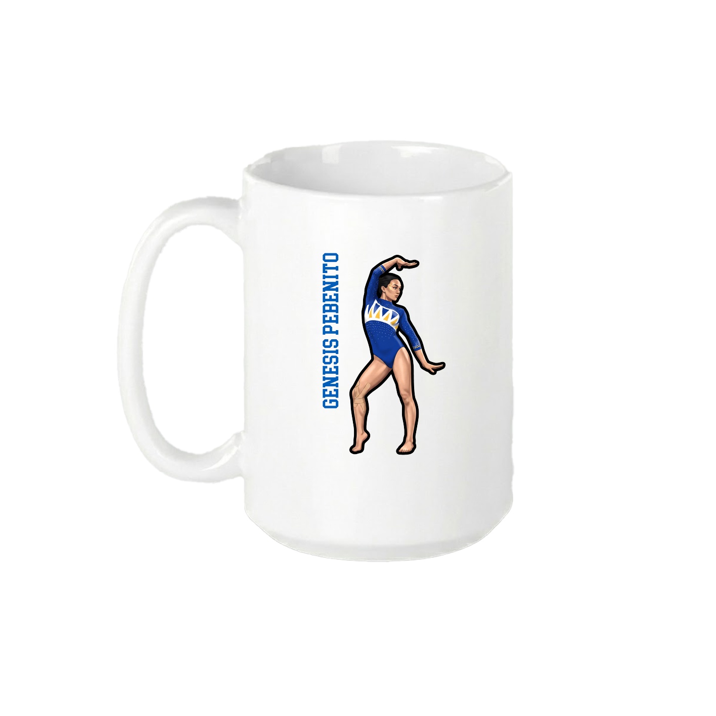 15oz Coffee Mug — Name Vertical in White