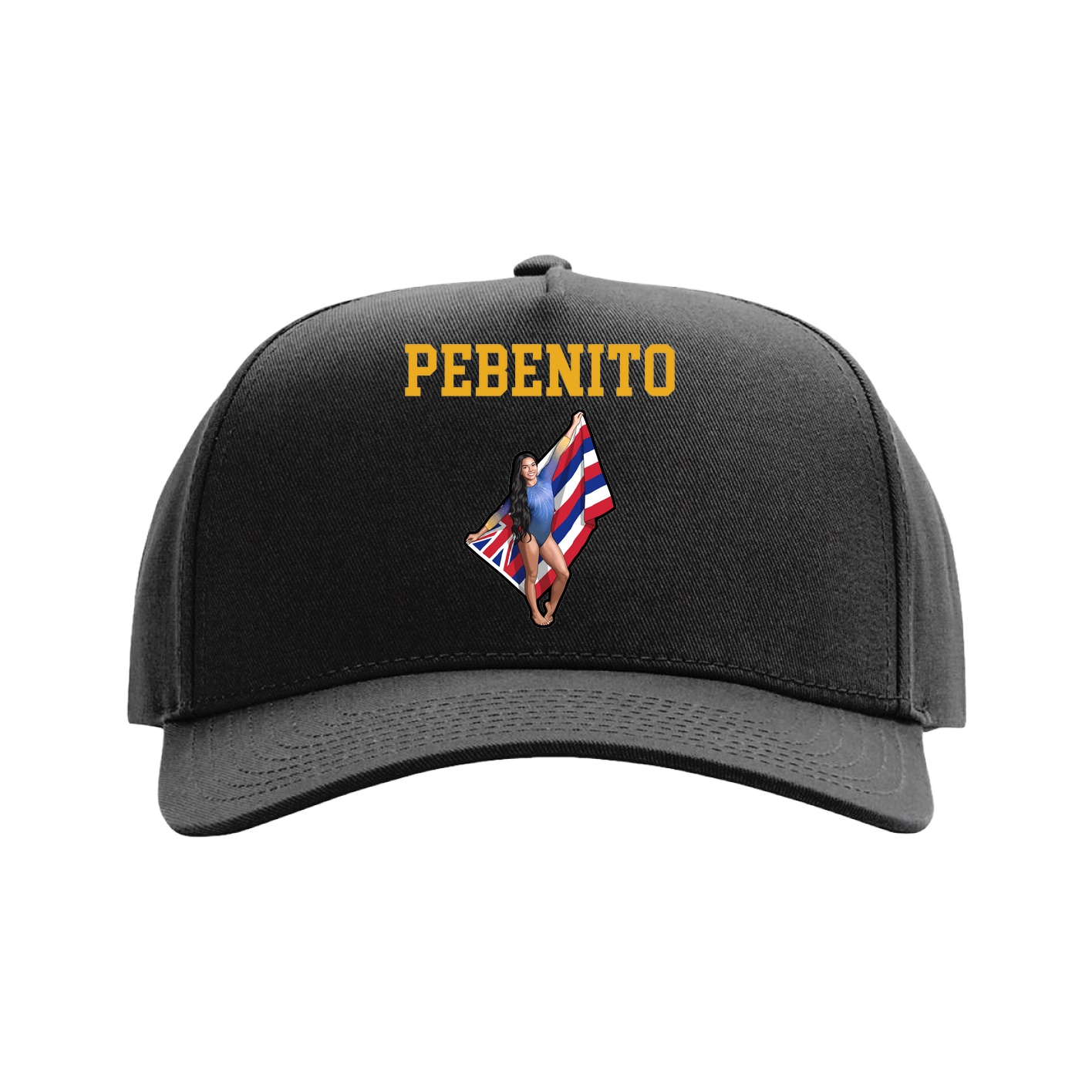 Full Fabric Five-Panel Champ Cap — Shirsey in Black