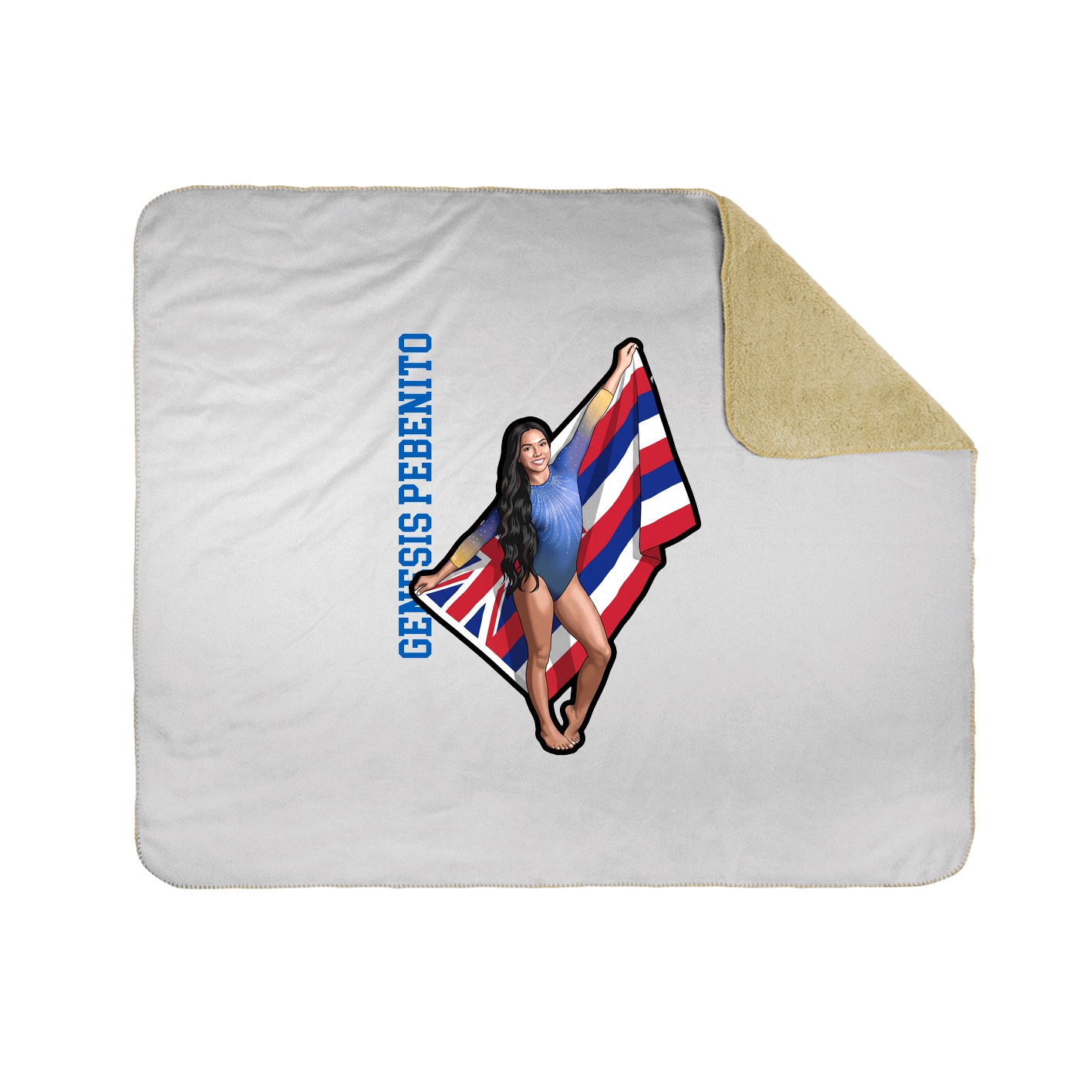 Throw Blanket — Name Vertical in White