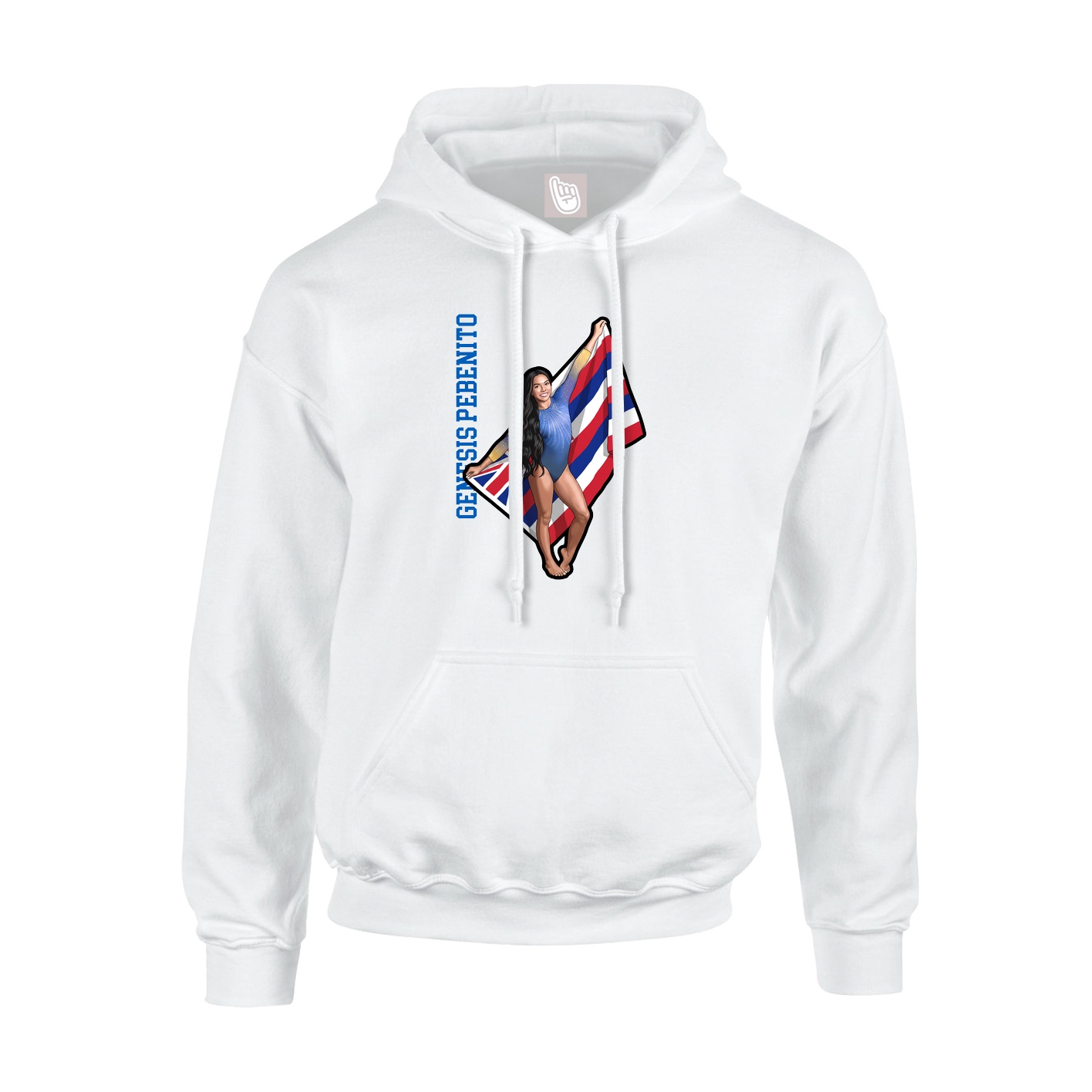 Youth Hoodie — Name Vertical in White