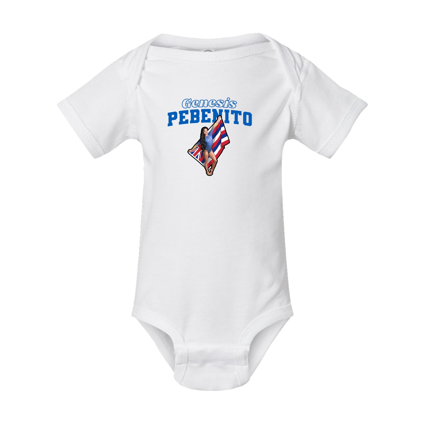 Baby Onesie — Name Arch in White