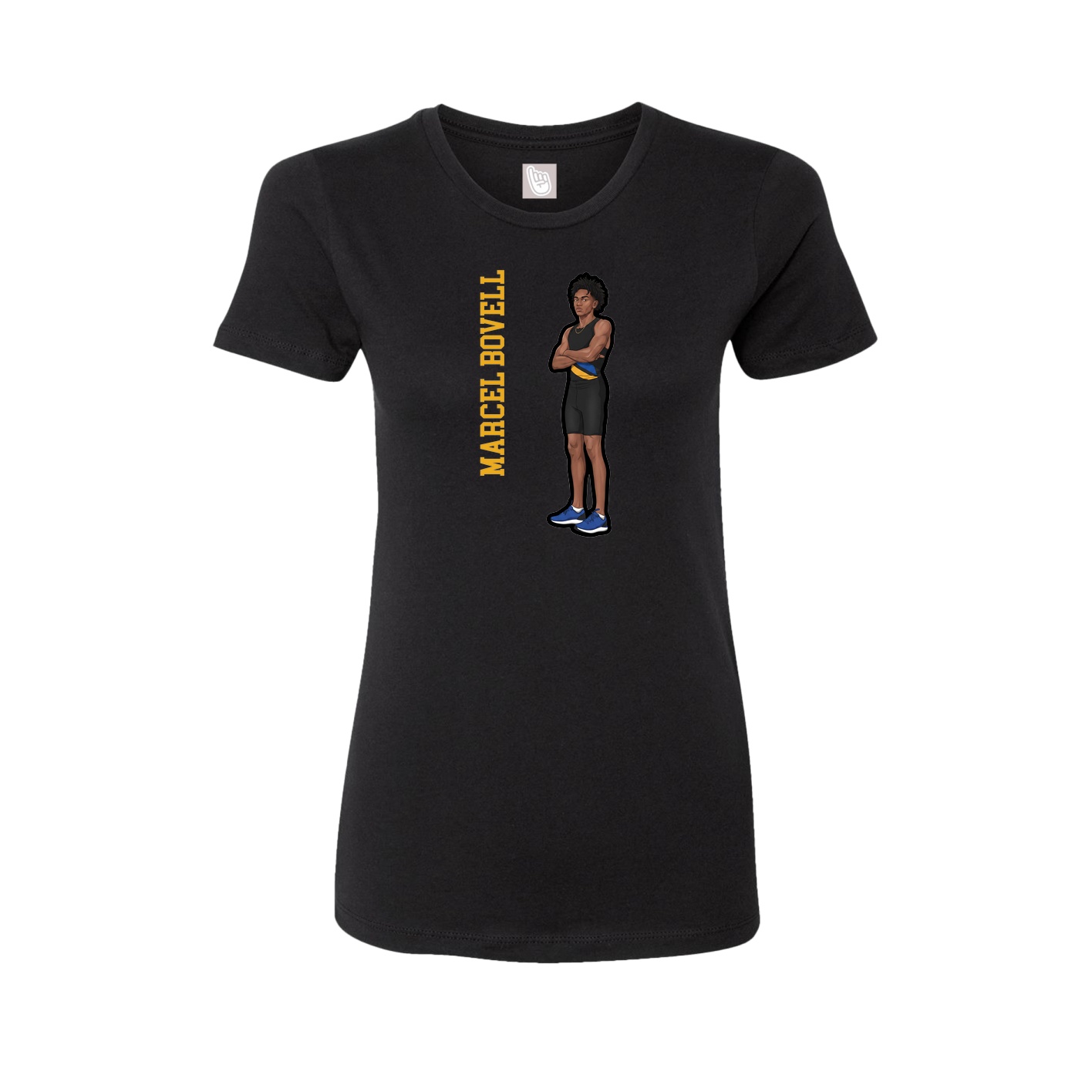 Fitted Women's Tee — Name Vertical in Black