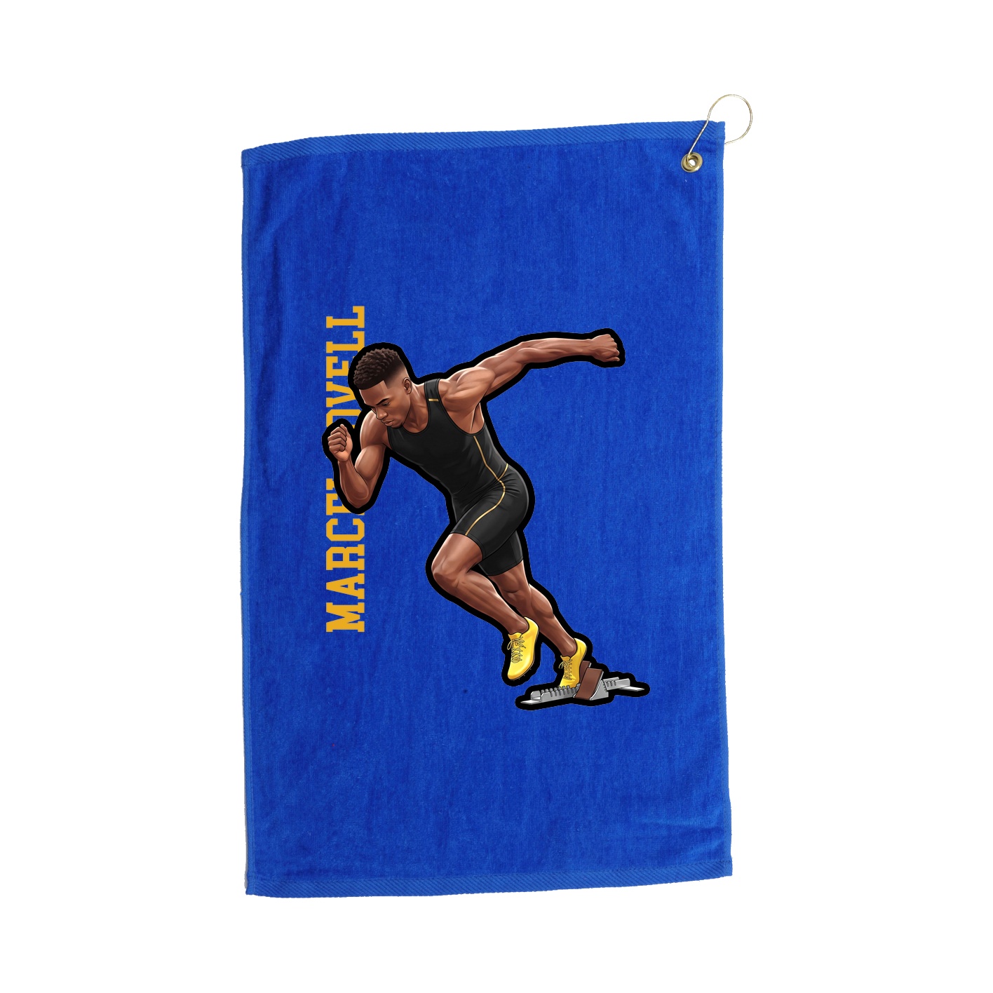 Golf Towel — Name Vertical in Royal