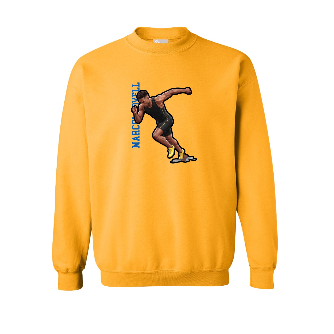 Fleece Crew — Name Vertical in Gold
