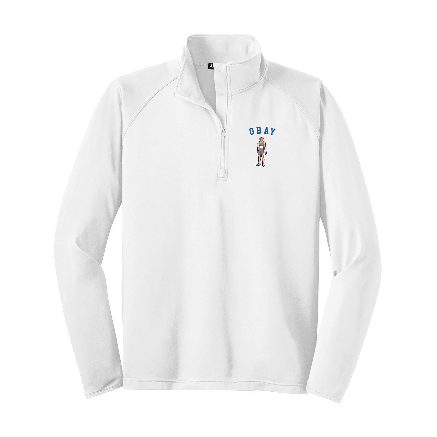 Q-Zip Pullover — Shirsey Arch in White