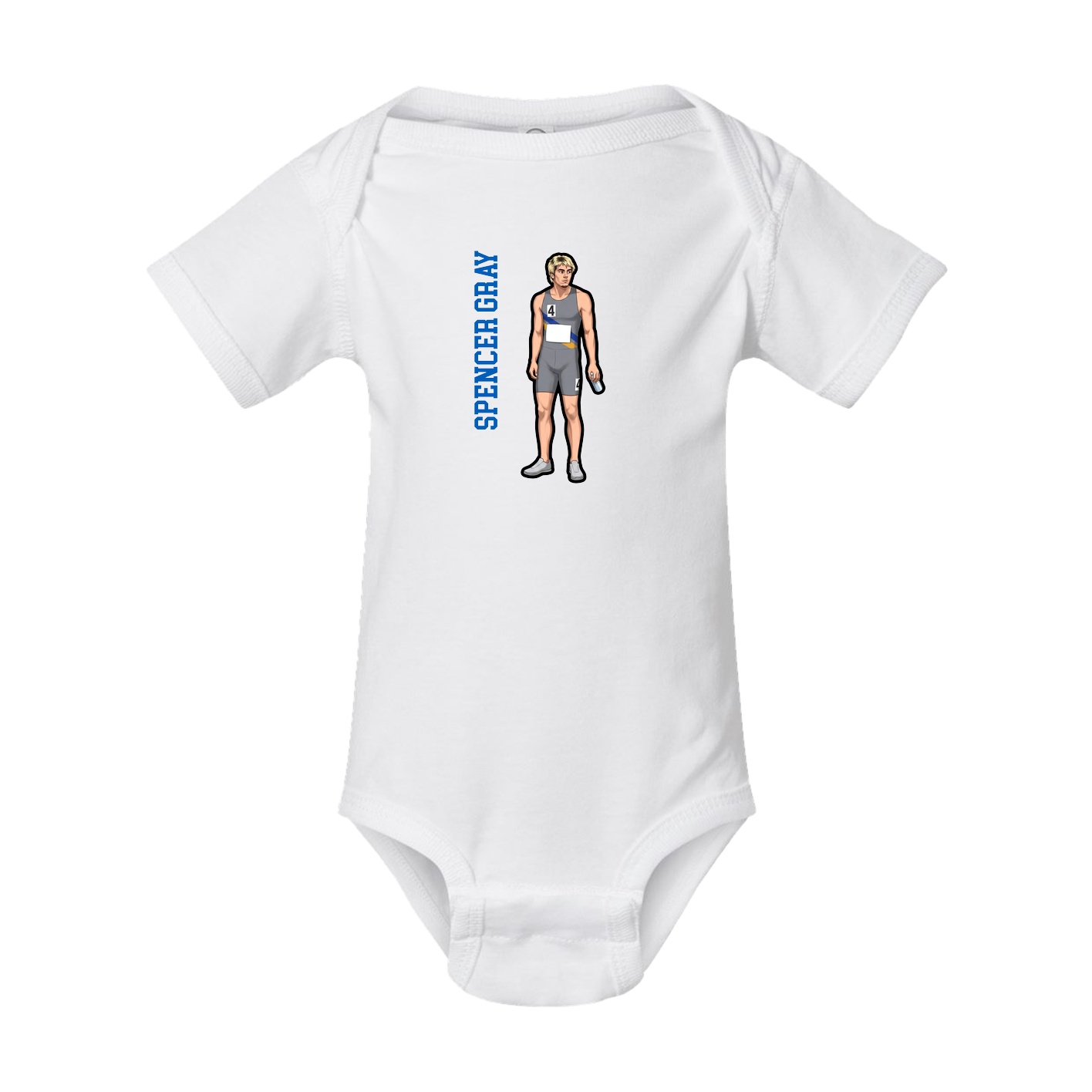 Baby Onesie — Name Vertical in White