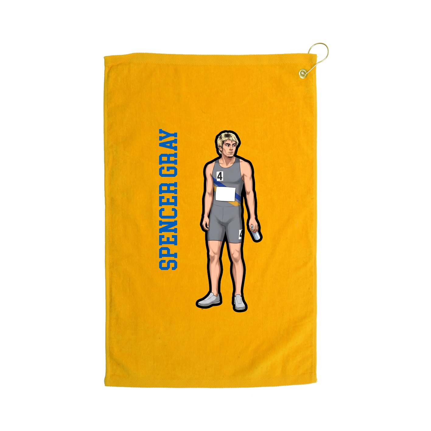 Golf Towel — Name Vertical in Gold