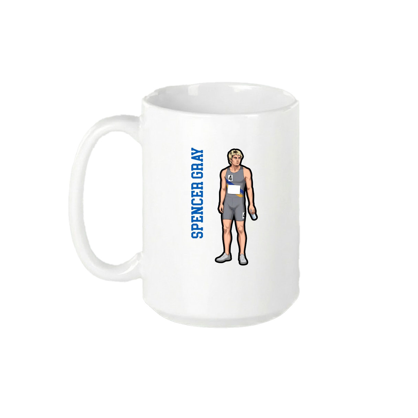 15oz Coffee Mug — Name Vertical in White