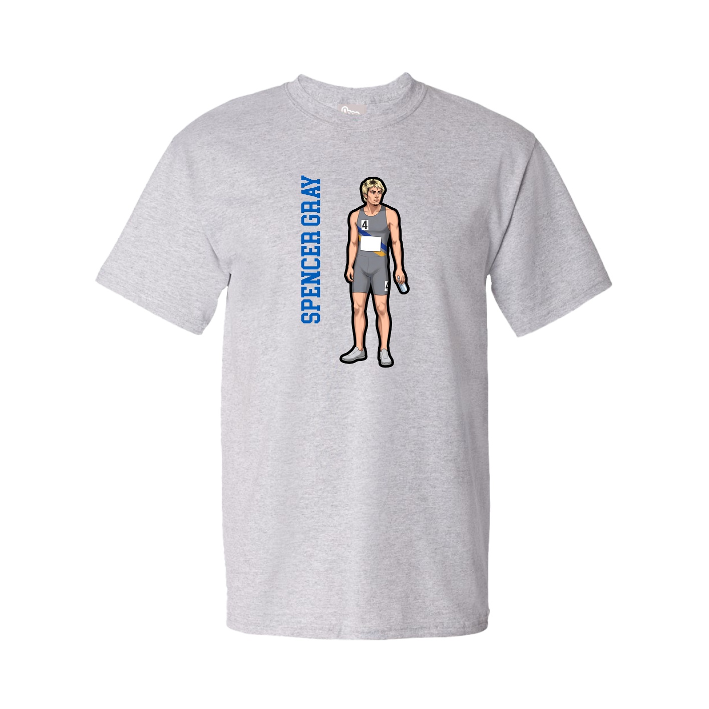 Tee — Name Vertical in Grey
