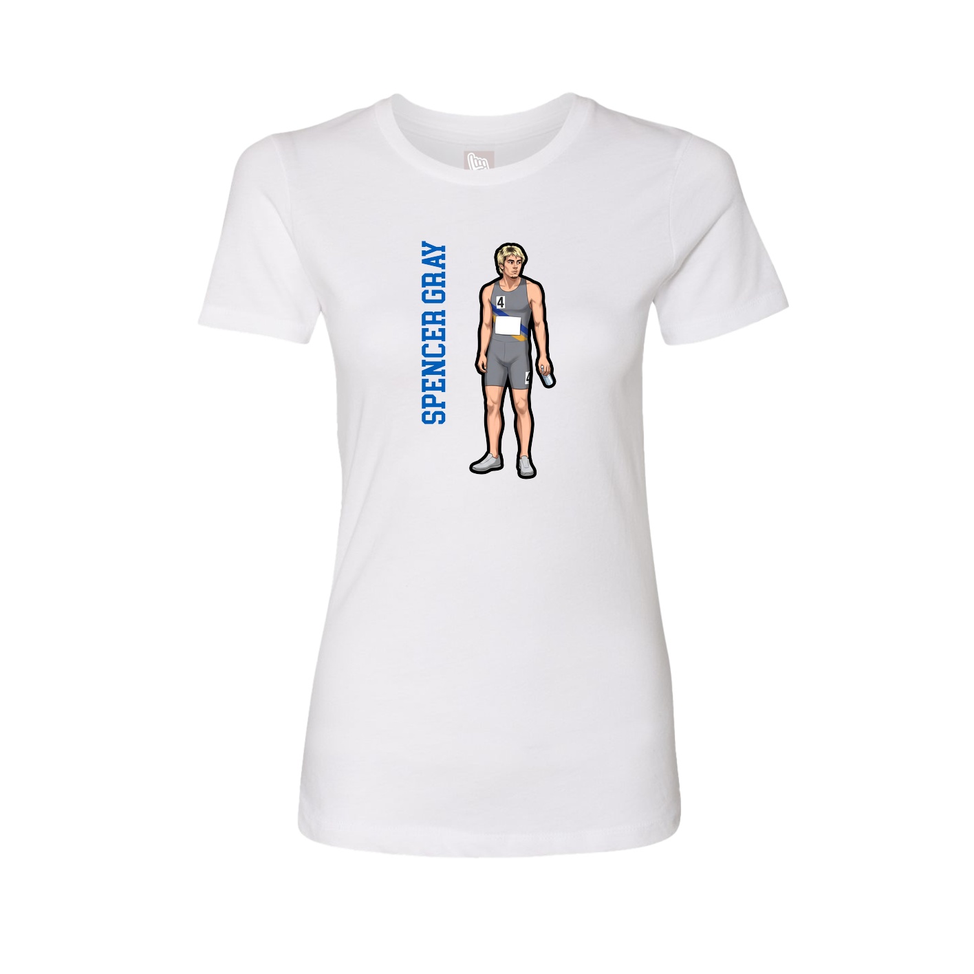 Womens Tee — Name Vertical in White