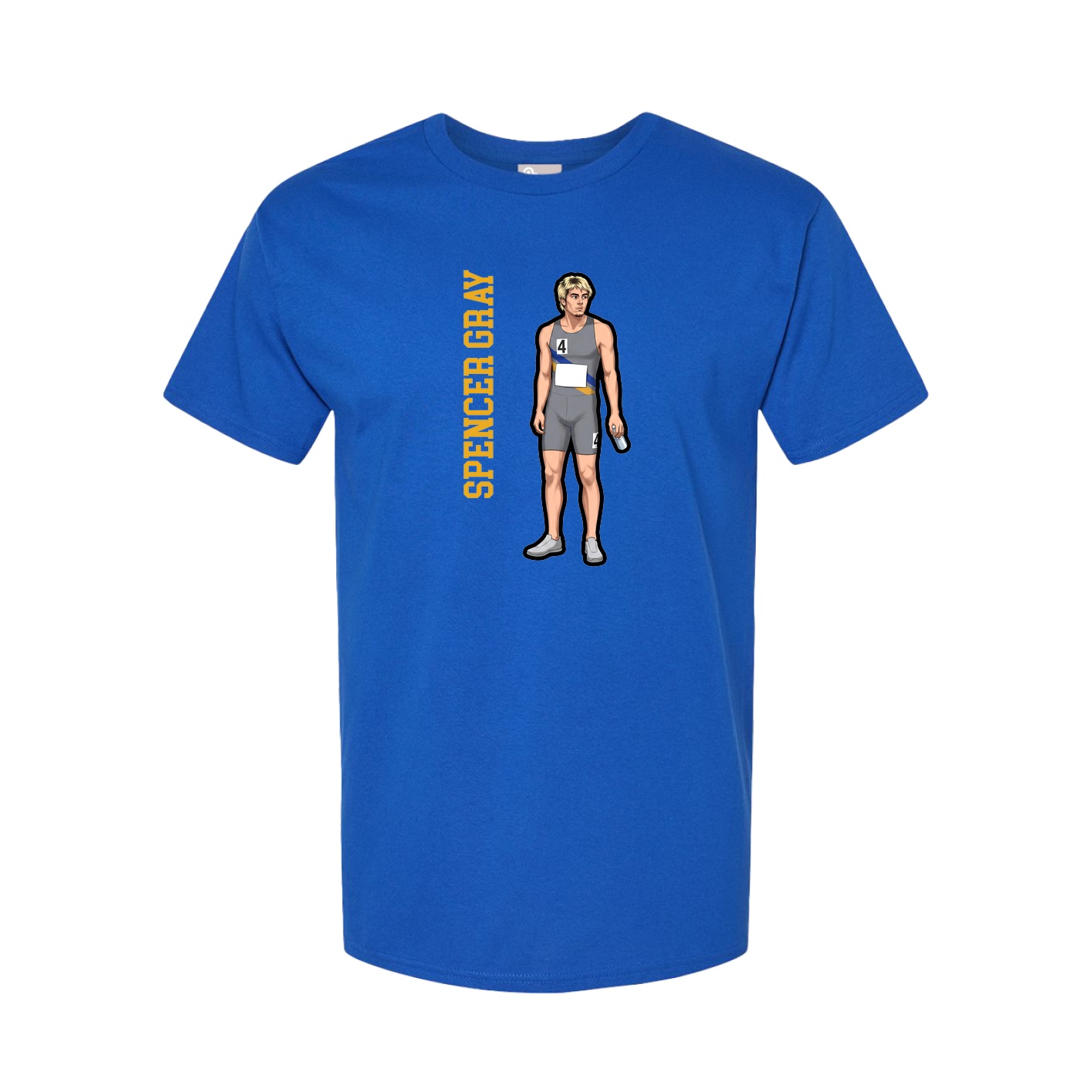 Youth Tee — Name Vertical in Royal