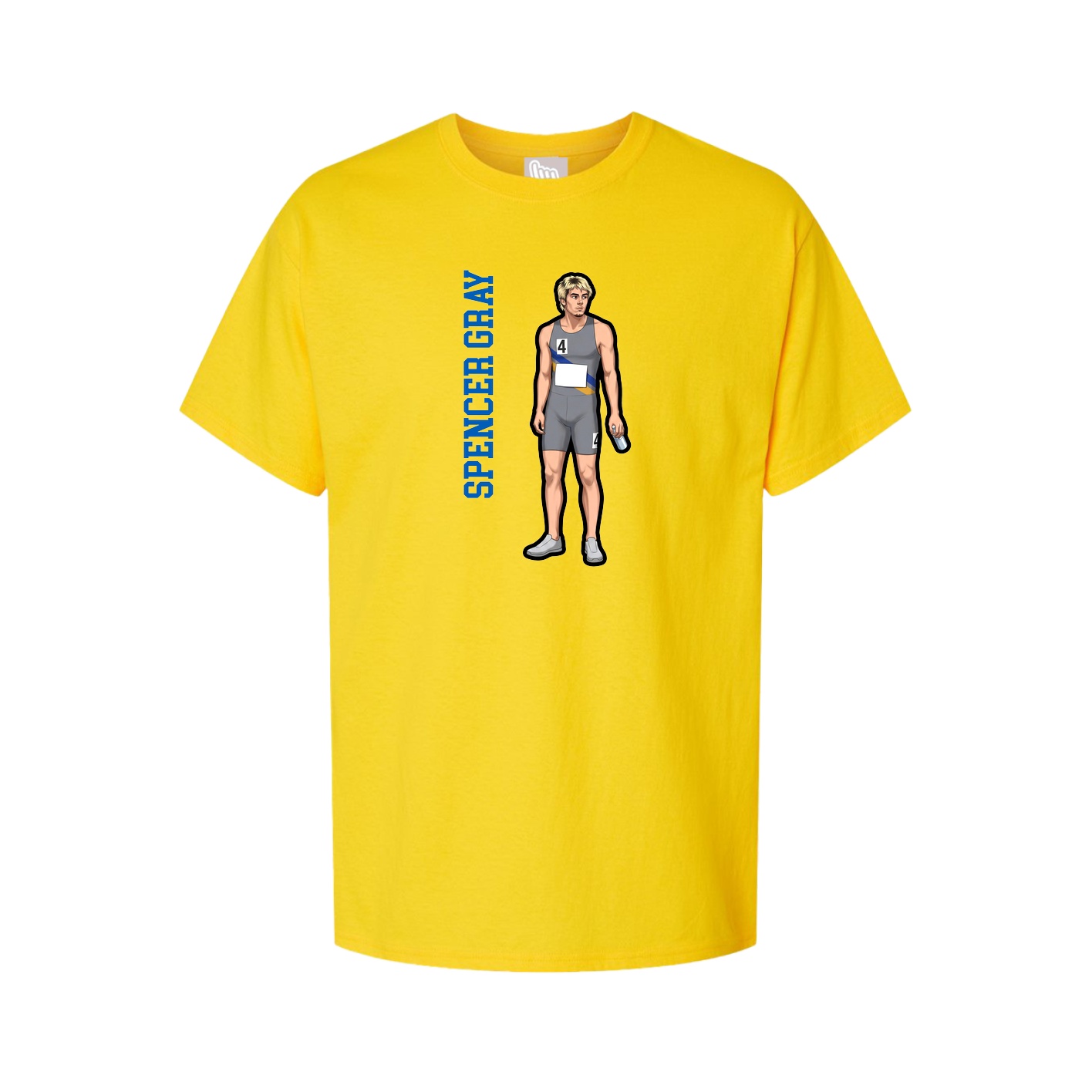 Youth Tee — Name Vertical in Gold