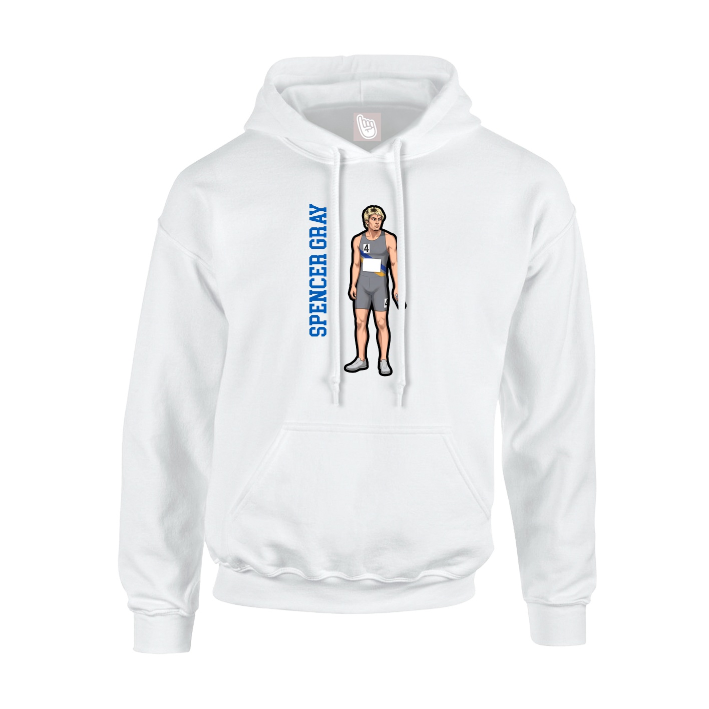Youth Hoodie — Name Vertical in White