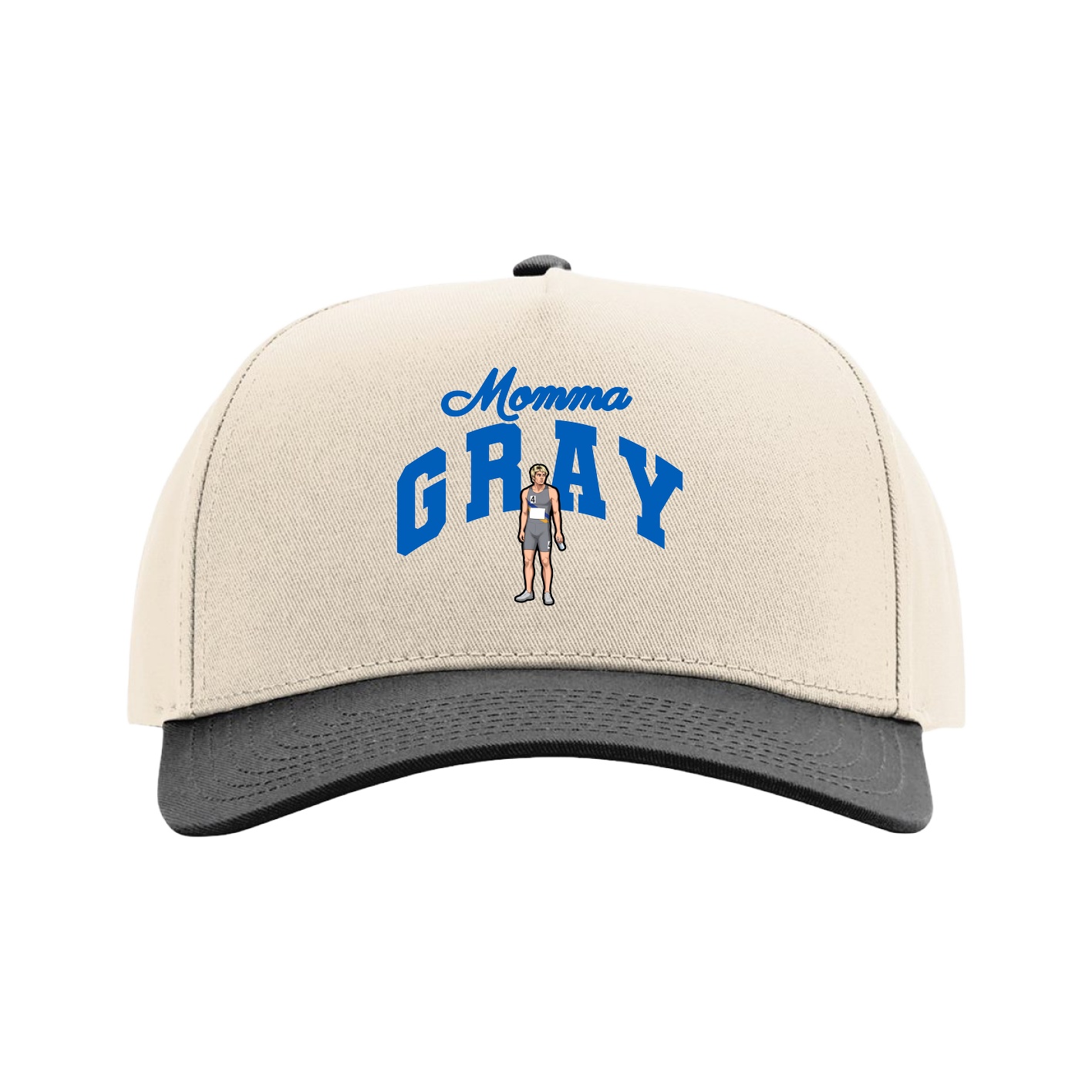 Full Fabric Five-Panel Champ Cap — Mothers Day Arch in Cream/Black