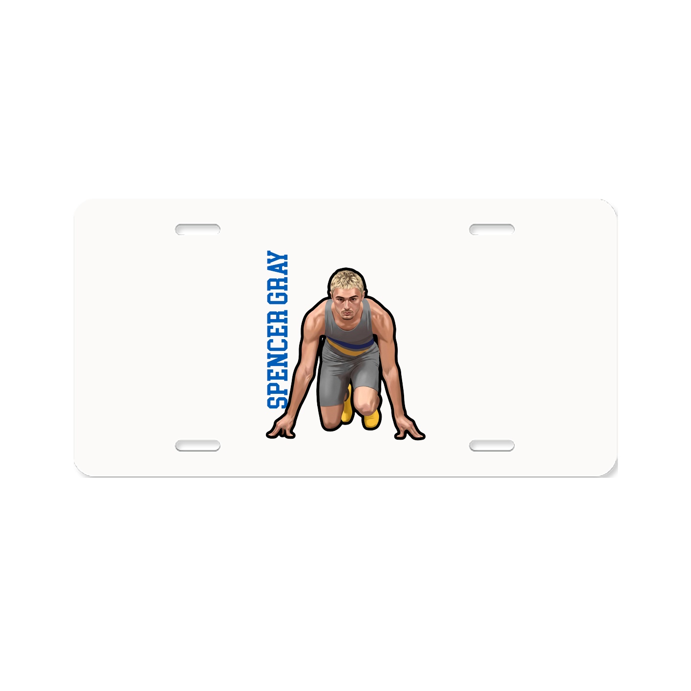 License Plate — Name Vertical in Classic
