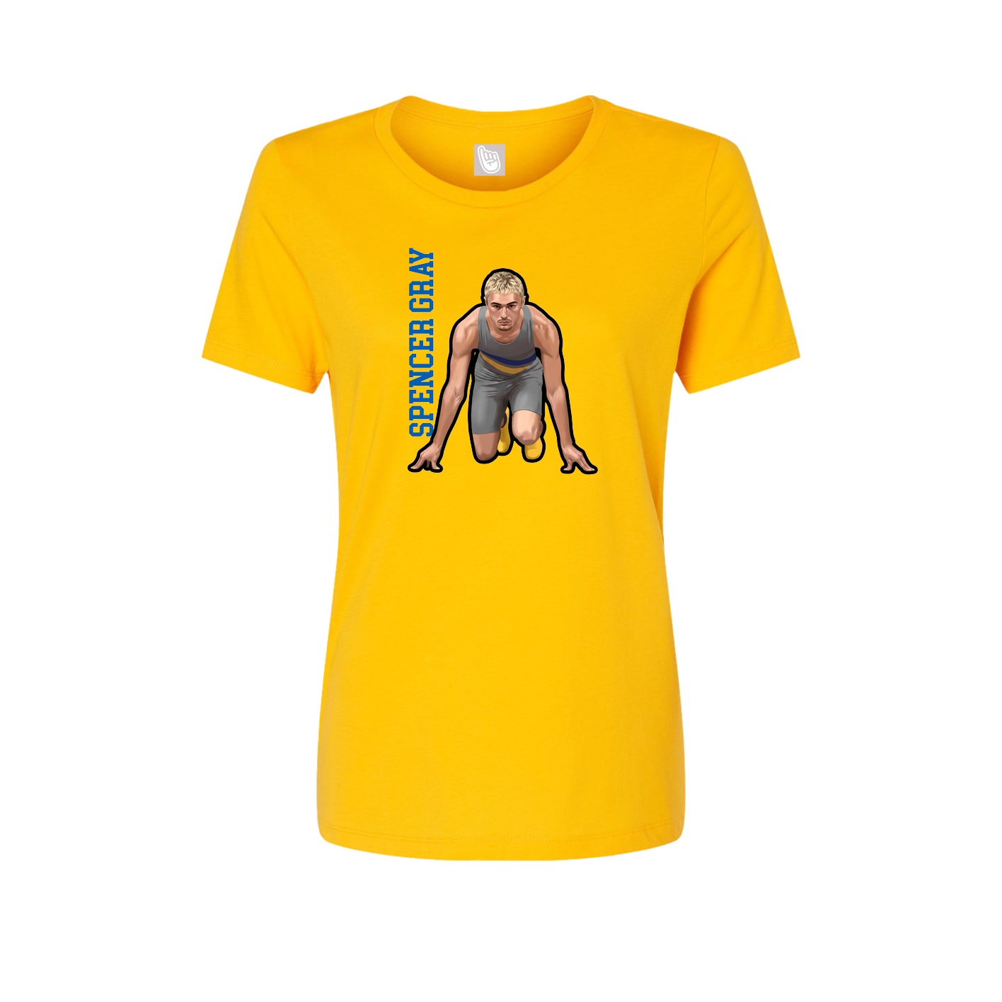 Womens Tee — Name Vertical in Gold