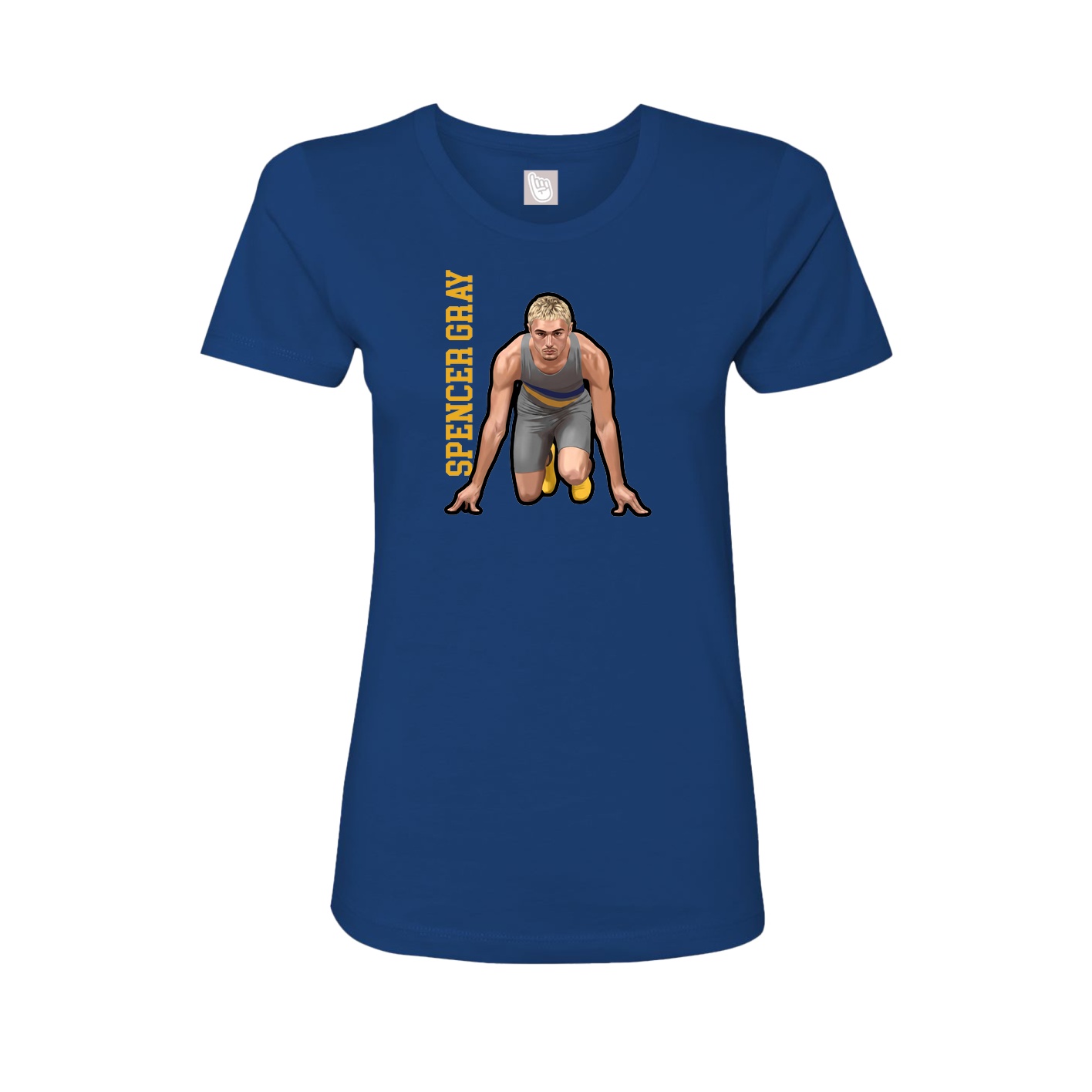 Womens Tee — Name Vertical in Royal