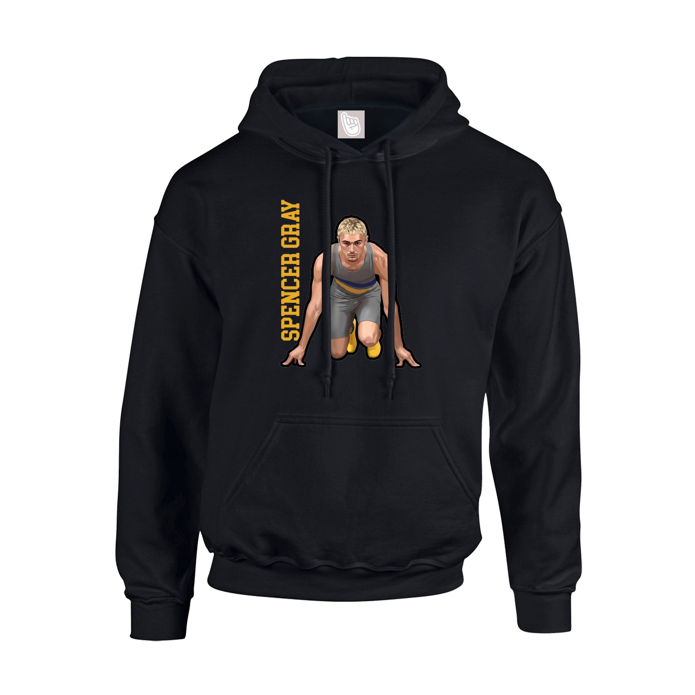 Youth Hoodie — Name Vertical in Black