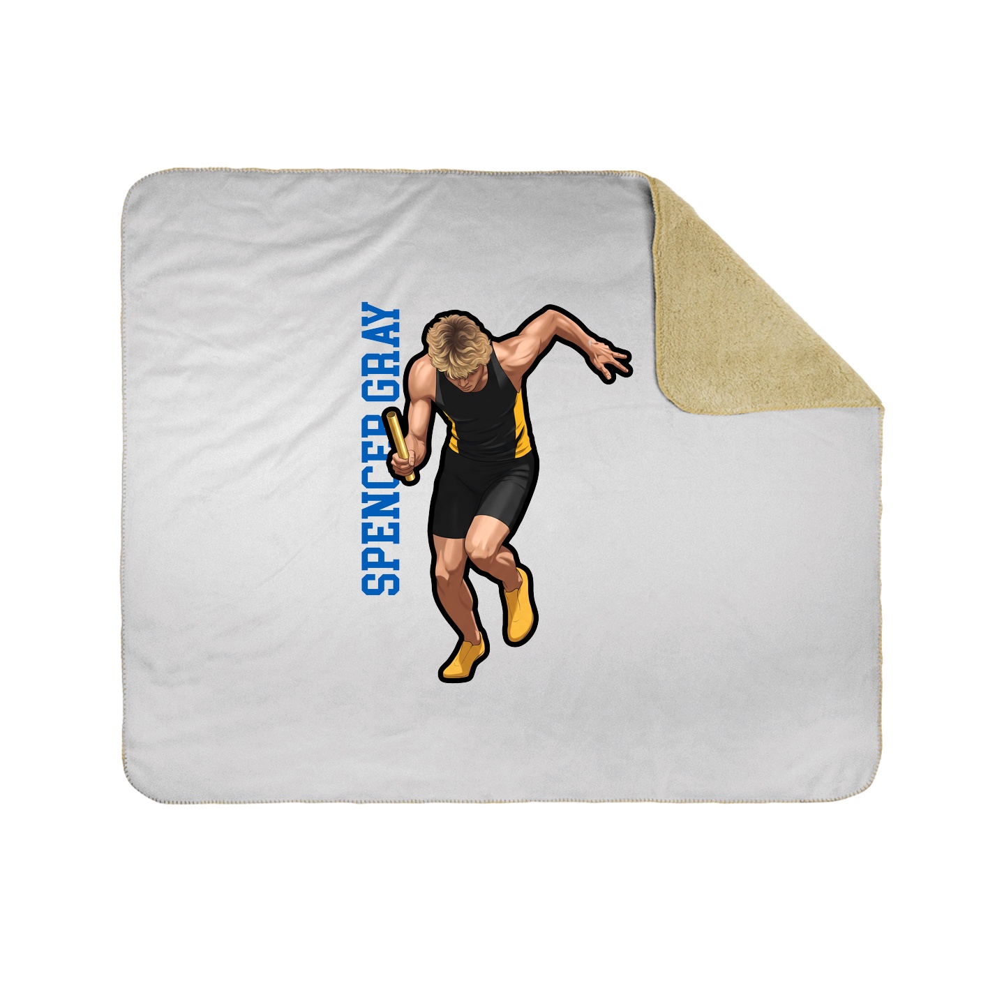 Throw Blanket — Name Vertical in White