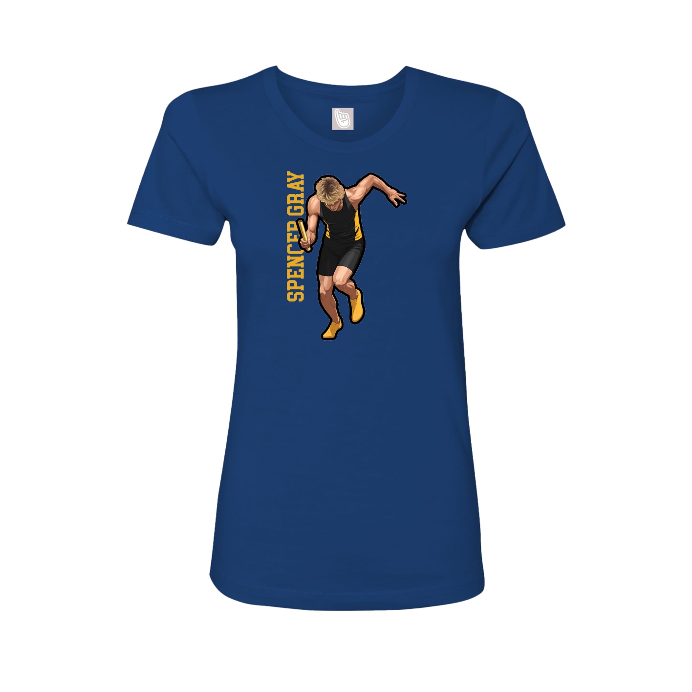 Womens Tee — Name Vertical in Royal