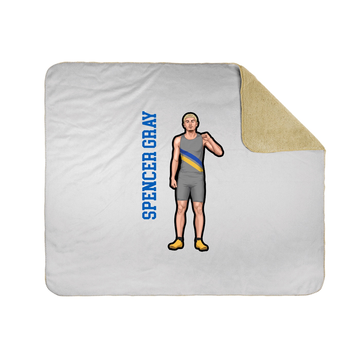 Throw Blanket — Name Vertical in White