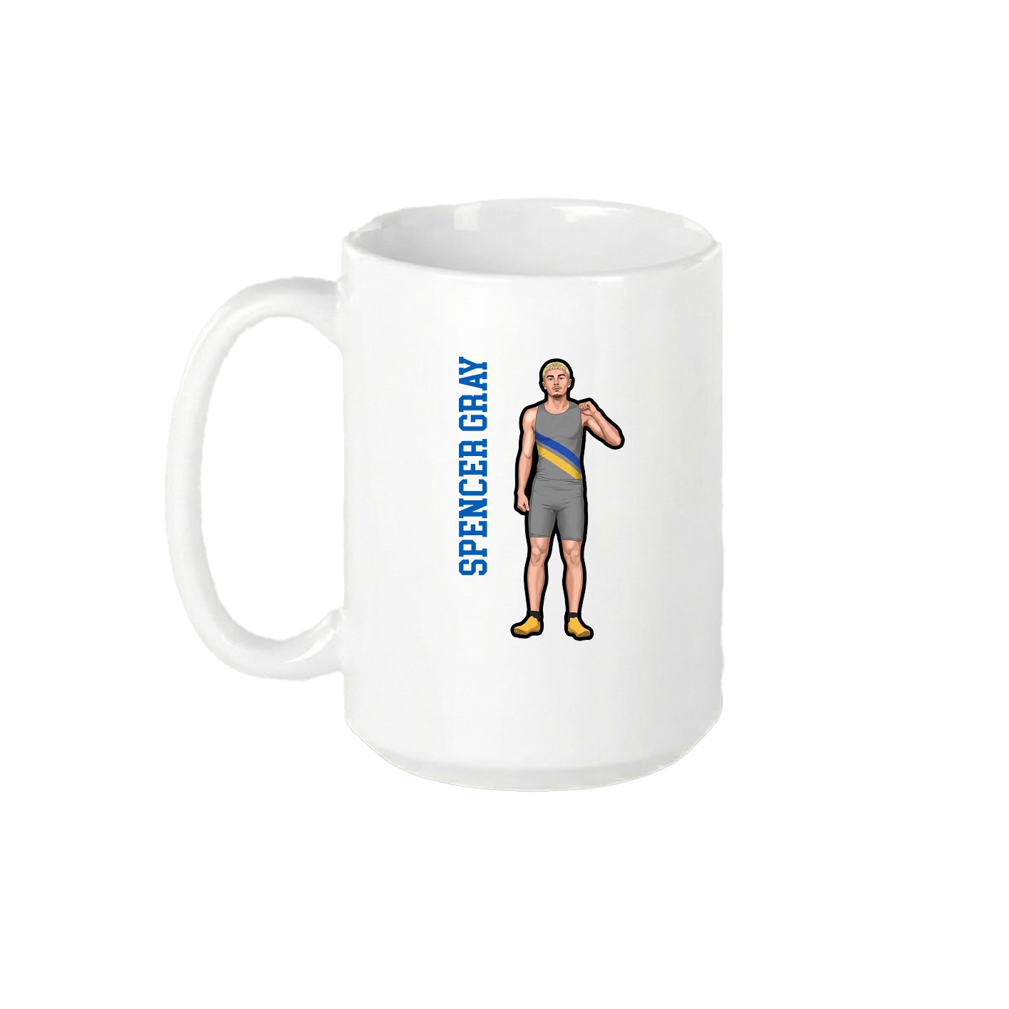 15oz Coffee Mug — Name Vertical in White