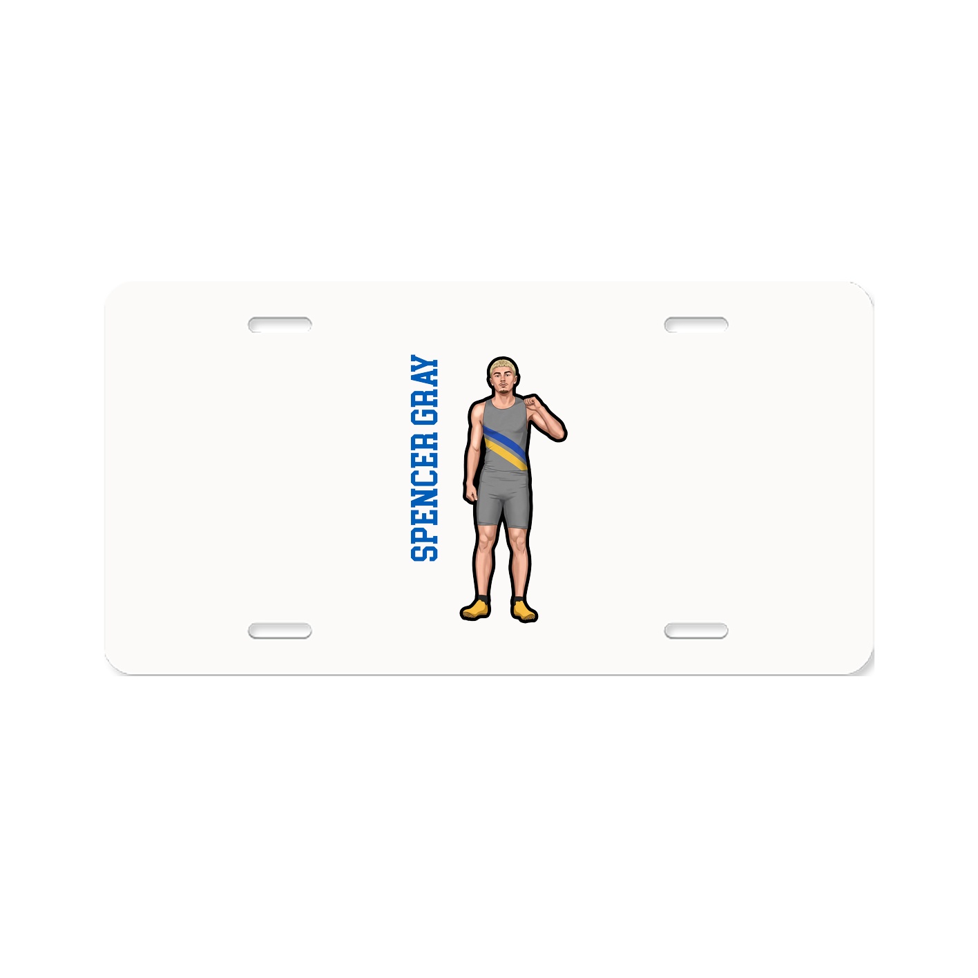 License Plate — Name Vertical in Classic