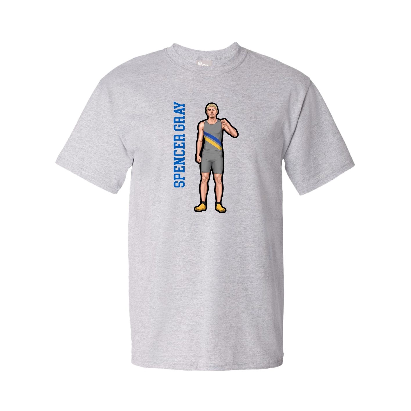 Tee — Name Vertical in Grey