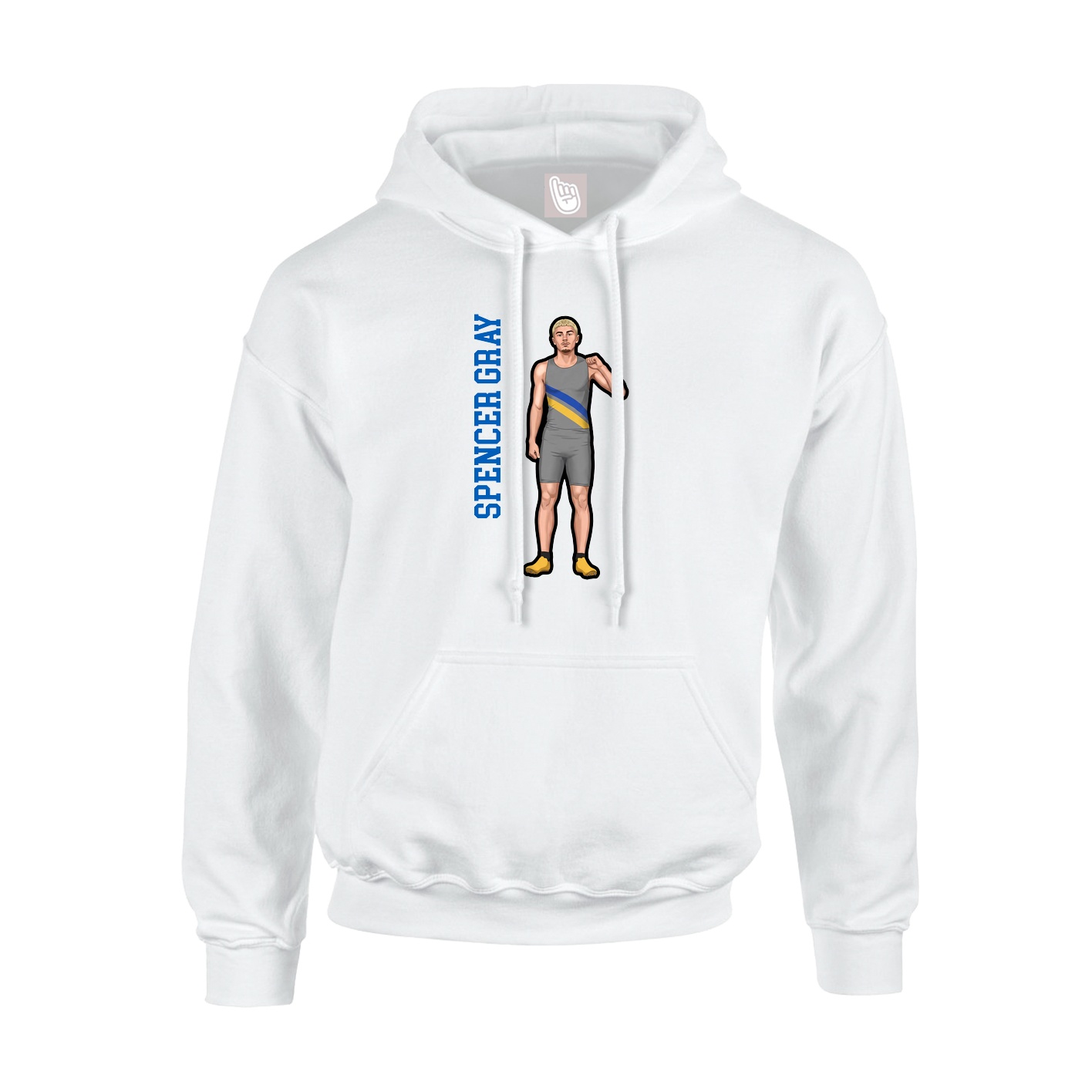 Hoodie — Name Vertical in White