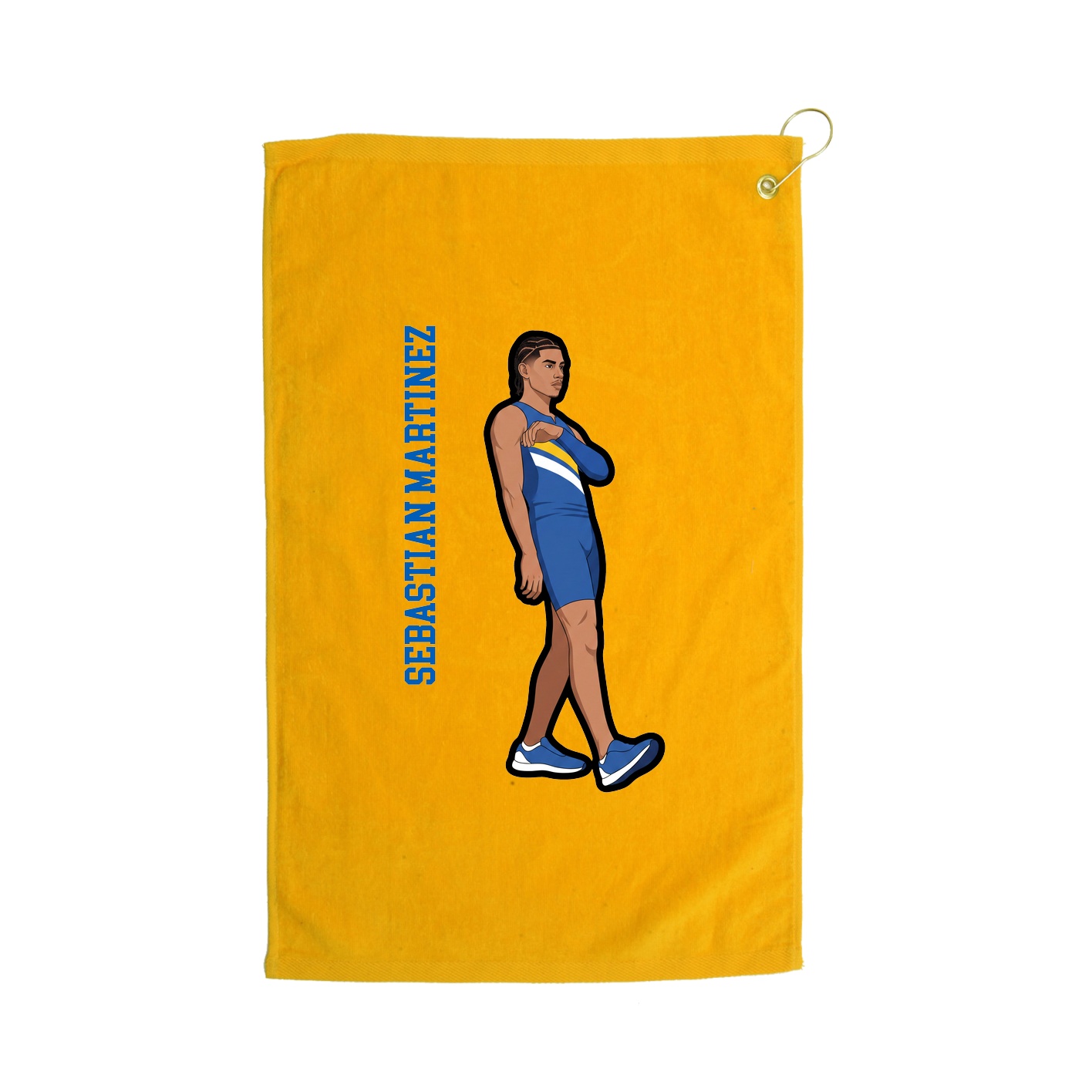 Golf Towel — Name Vertical in Gold
