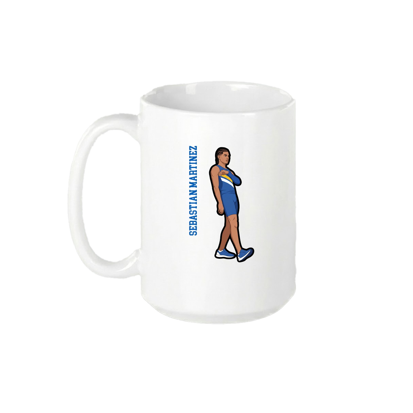 15oz Coffee Mug — Name Vertical in White