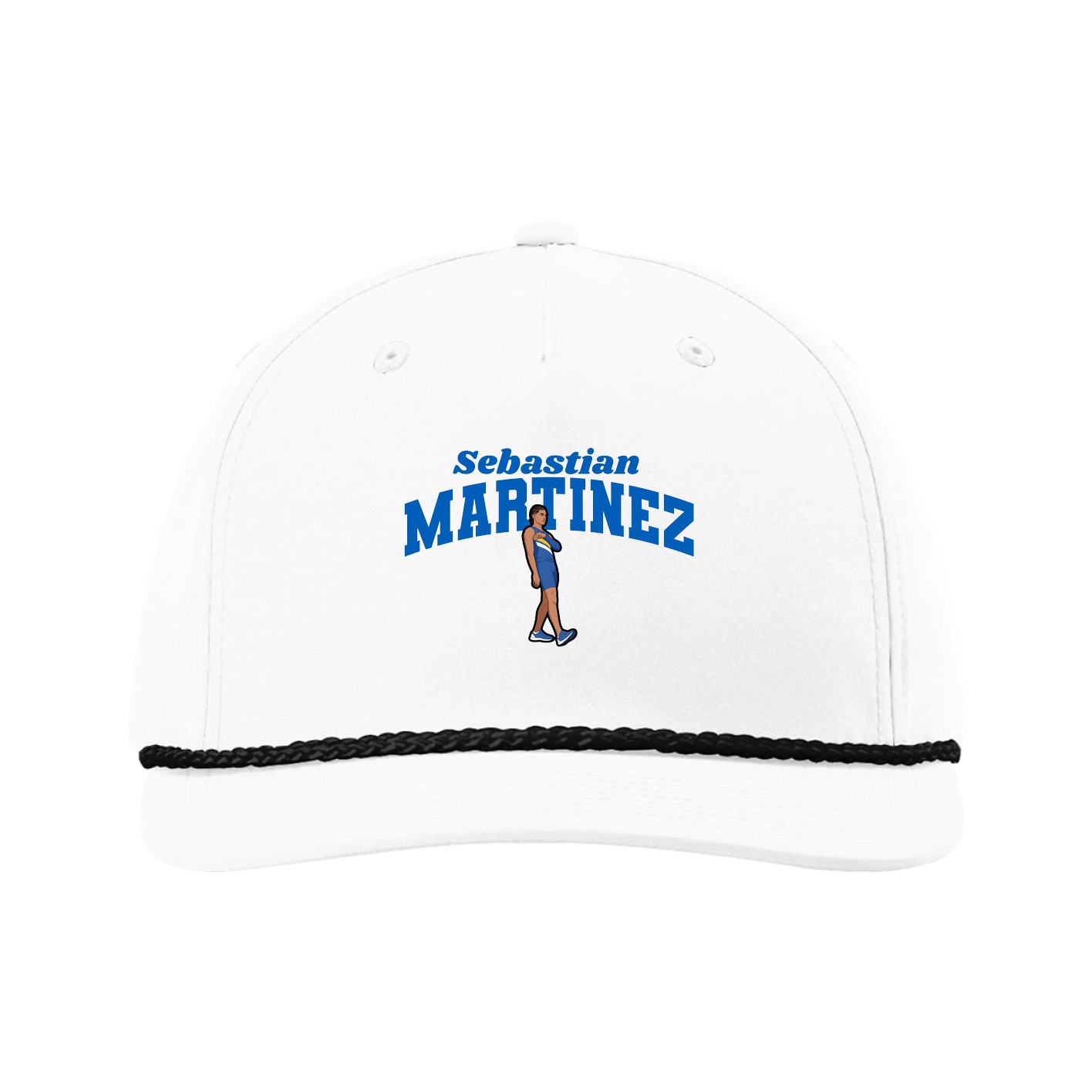 Five-Panel Classic Rope Cap — Signature Arch in White