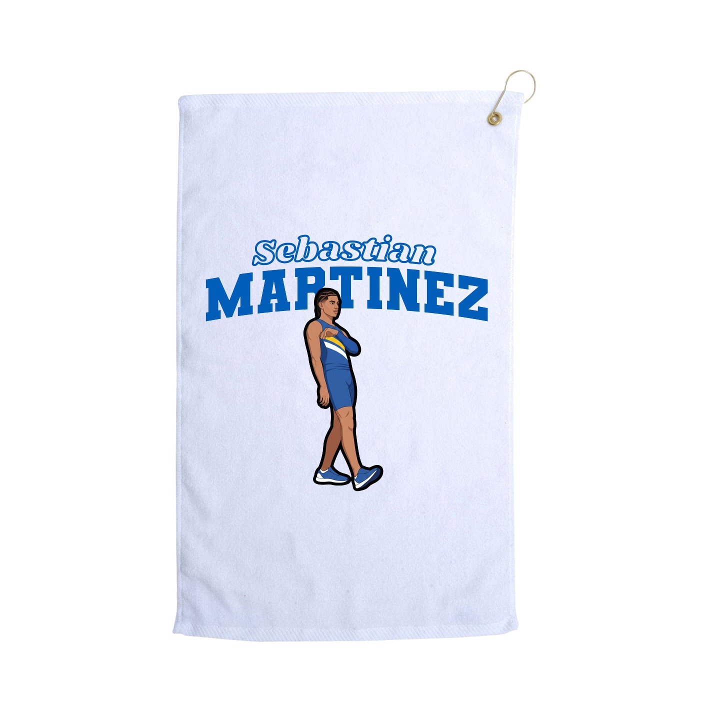 Golf Towel — Name Arch in White