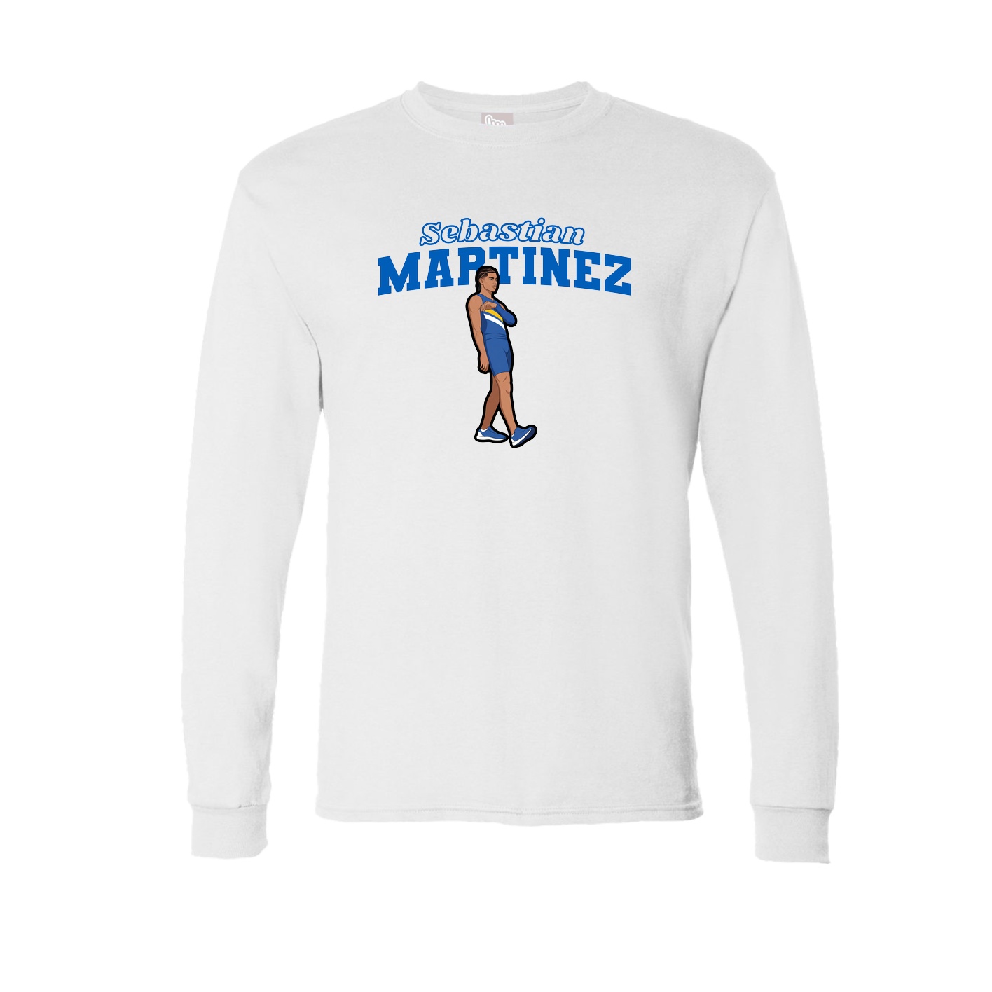 Long Sleeve Tee — Name Arch in White