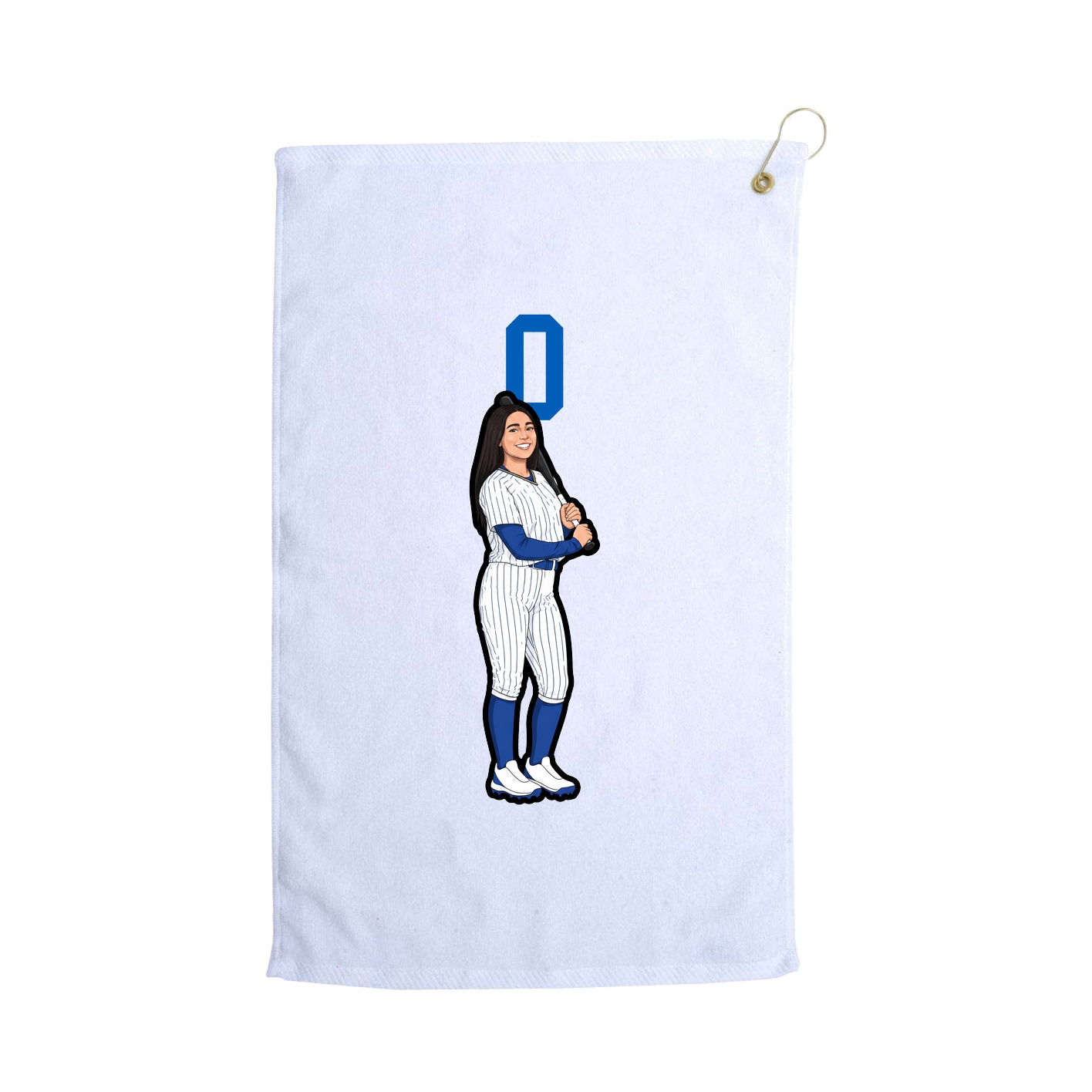 Golf Towel — Number Top in White