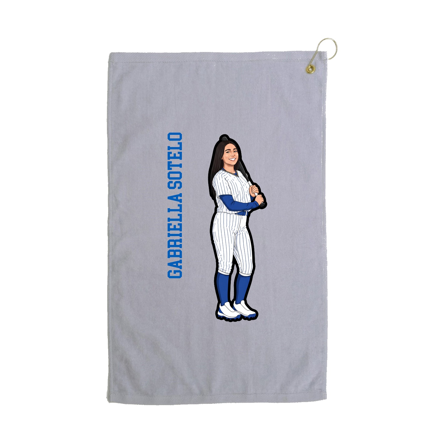 Golf Towel — Name Vertical in Grey