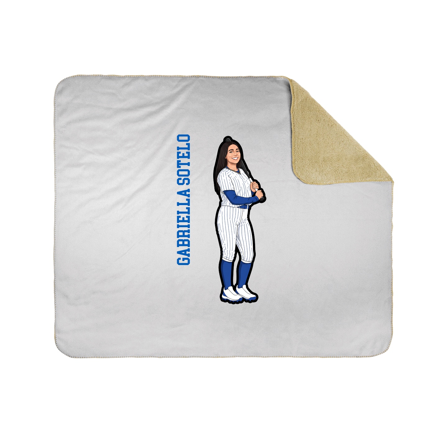 Throw Blanket — Name Vertical in White