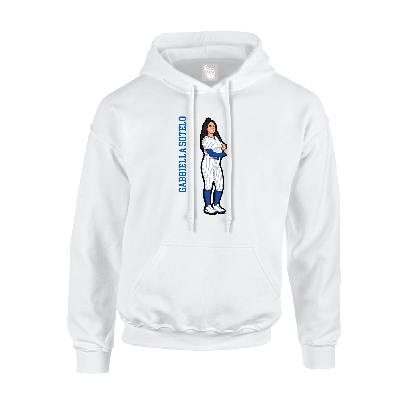 Youth Hoodie — Name Vertical in White