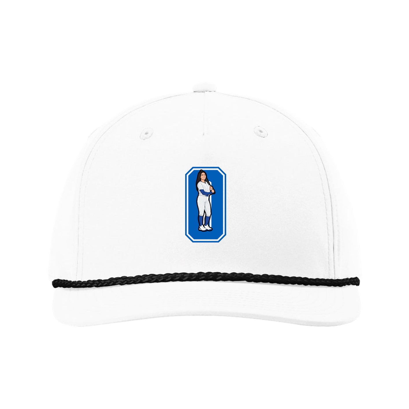 Five-Panel Classic Rope Cap — Number in White