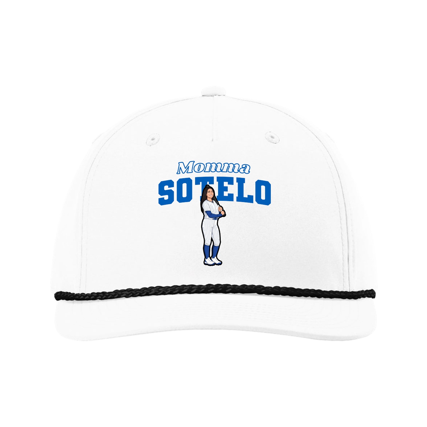 Five-Panel Classic Rope Cap — Mothers Day Block in White