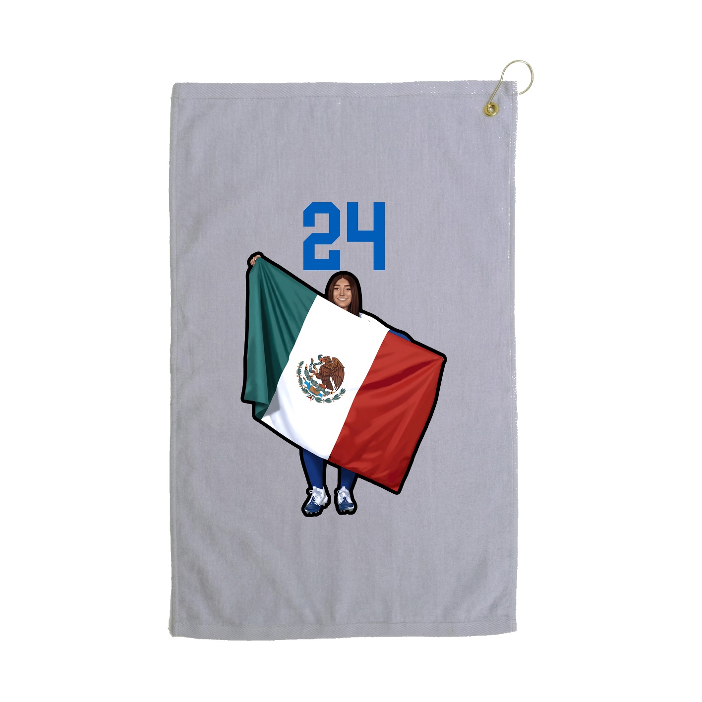 Golf Towel — Number Top in Grey