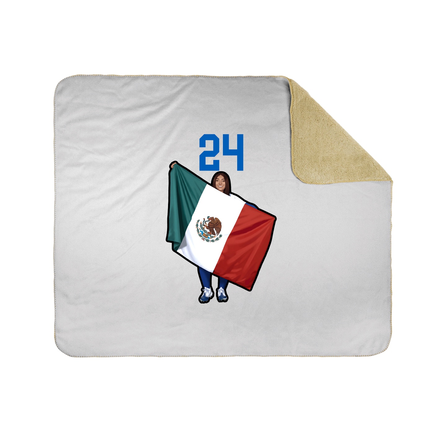 Throw Blanket — Number Top in White